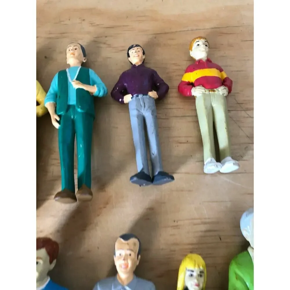 Vintage Lot Of 11 PVC people Educational Kids Toys RARE